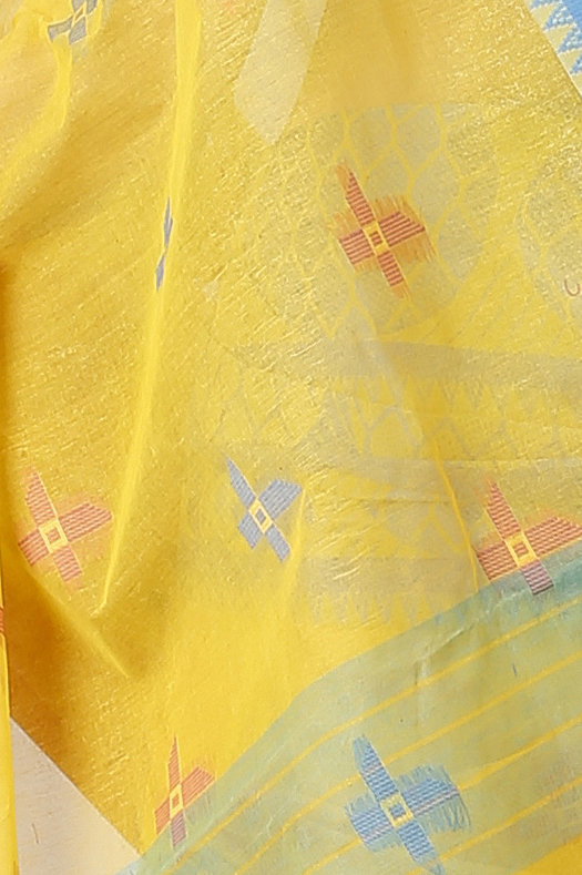 Yellow Pure Cotton Ananda Tant Saree (1078)